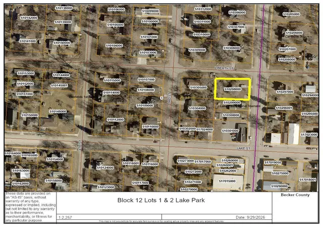 Photo 1 of Land for sale at 2022 2nd Street, Lake Park, MN 56554 | MLS# 7152339 | Listing updated on 2026-10-08
