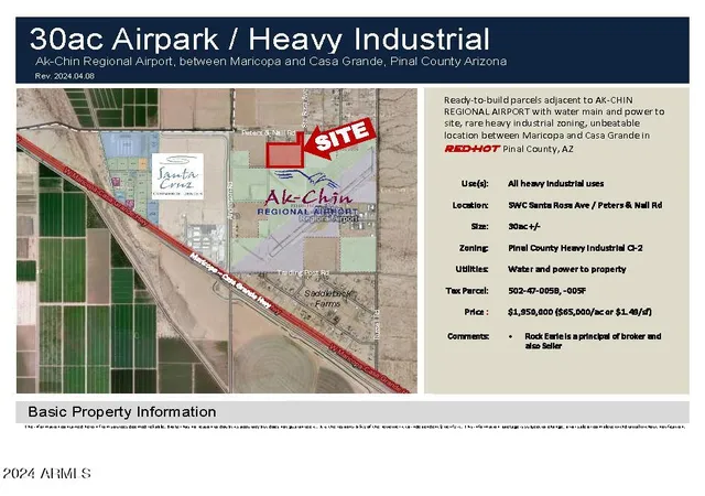 Photo 1 of Land for sale at 0 W Peters & Nall/santa Rosa Ave, Maricopa, AZ 85138 | MLS# 6658858 | Listing updated on 2026-03-30