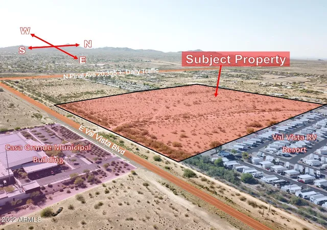Photo 1 of Land for sale at E Of Val Vista Blvd & N Pinal Ave, Casa Grande, AZ 85122 | MLS# 6893375 | Listing updated on 2026-07-01