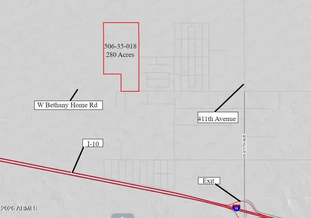 Photo 1 of Land for sale at 42400 W Bethany Home Rd, Tonopah, AZ 85354 | MLS# 6977694 | Listing updated on 2026-07-13