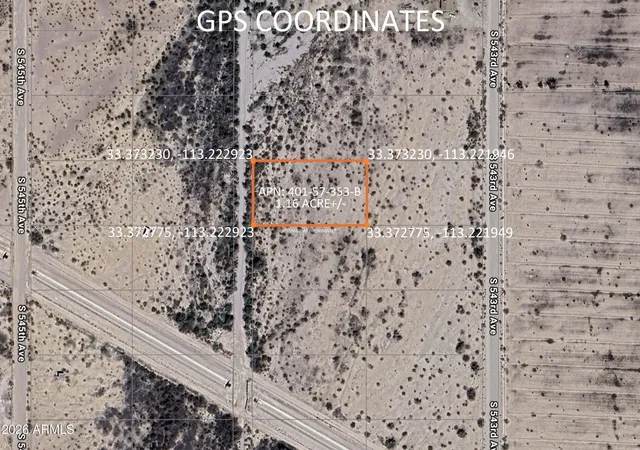 Photo 2 of Land for sale at 8017 S 544th Avenue, Tonopah, AZ 85354 | MLS# 6978750 | Listing updated on 2026-09-28