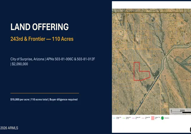 Photo 1 of Land for sale at 0 W Frontier Dr, Wittmann, AZ 85361 | MLS# 6987782 | Listing updated on 2026-08-20