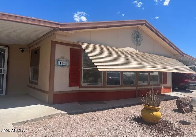Photo 1 of Manufactured home for sale at 834 S Meridian Rd #104, Apache Junction, AZ 85120 | MLS# 7013086 | Listing updated on 2026-06-11