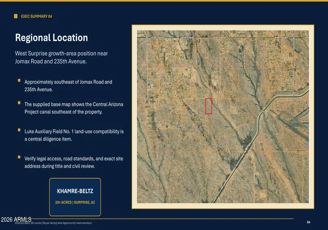 Photo 3 of Land for sale at 231xx W Jomax Rd, Wittmann, AZ 85361 | MLS# 7020697 | Listing updated on 2026-07-27