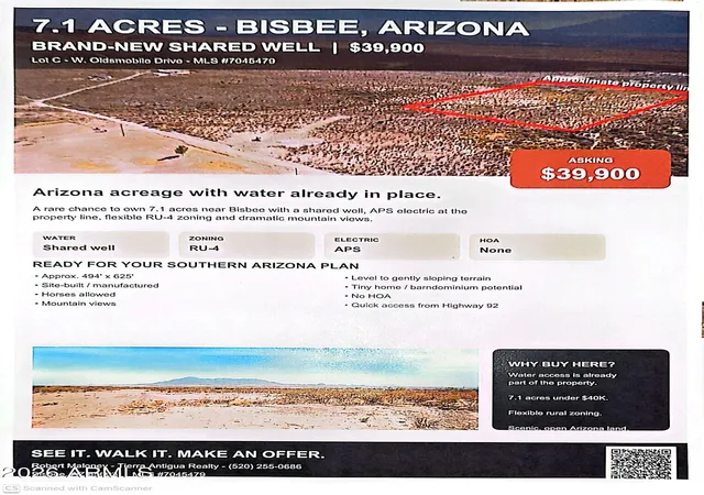 Photo 1 of Land for sale at 71 Acres Lot C W Oldsmobile Dr #2B, Bisbee, AZ 85603 | MLS# 7045479 | Listing updated on 2026-08-30