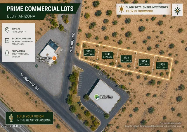 Photo 1 of Land for sale at 3725 W Pacific Dr #4, 5, 6, 7 ,8, Eloy, AZ 85131 | MLS# 7047785 | Listing updated on 2026-06-29