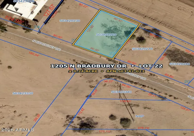 Photo 1 of Land for sale at 1205 N Bradbury Dr #22, Casa Grande, AZ 85193 | MLS# 7050631 | Listing updated on 2026-08-23