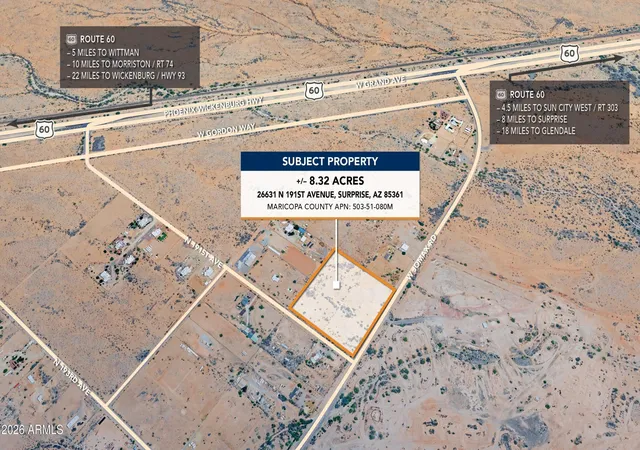 Land for sale at 26631 N 191st Avenue, Wittmann, AZ 85361 | MLS# 7055021