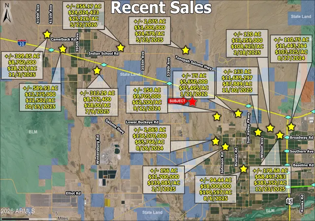 Photo 3 of Land for sale at 0 N I 10 Fwy, Buckeye, AZ 85326 | MLS# 7065154 | Listing updated on 2026-08-11