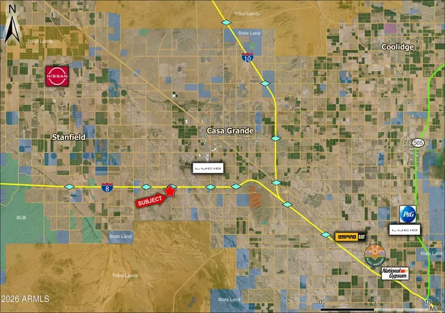 Photo 3 of Land for sale at 0 S Bianco Rd, Stanfield, AZ 85172 | MLS# 7068323 | Listing updated on 2026-08-18
