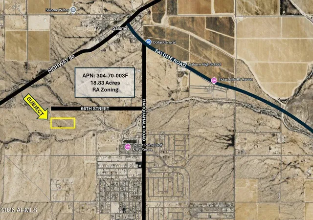Photo 2 of Land for sale at 66250 66th St, Salome, AZ 85348 | MLS# 7069865 | Listing updated on 2026-08-25