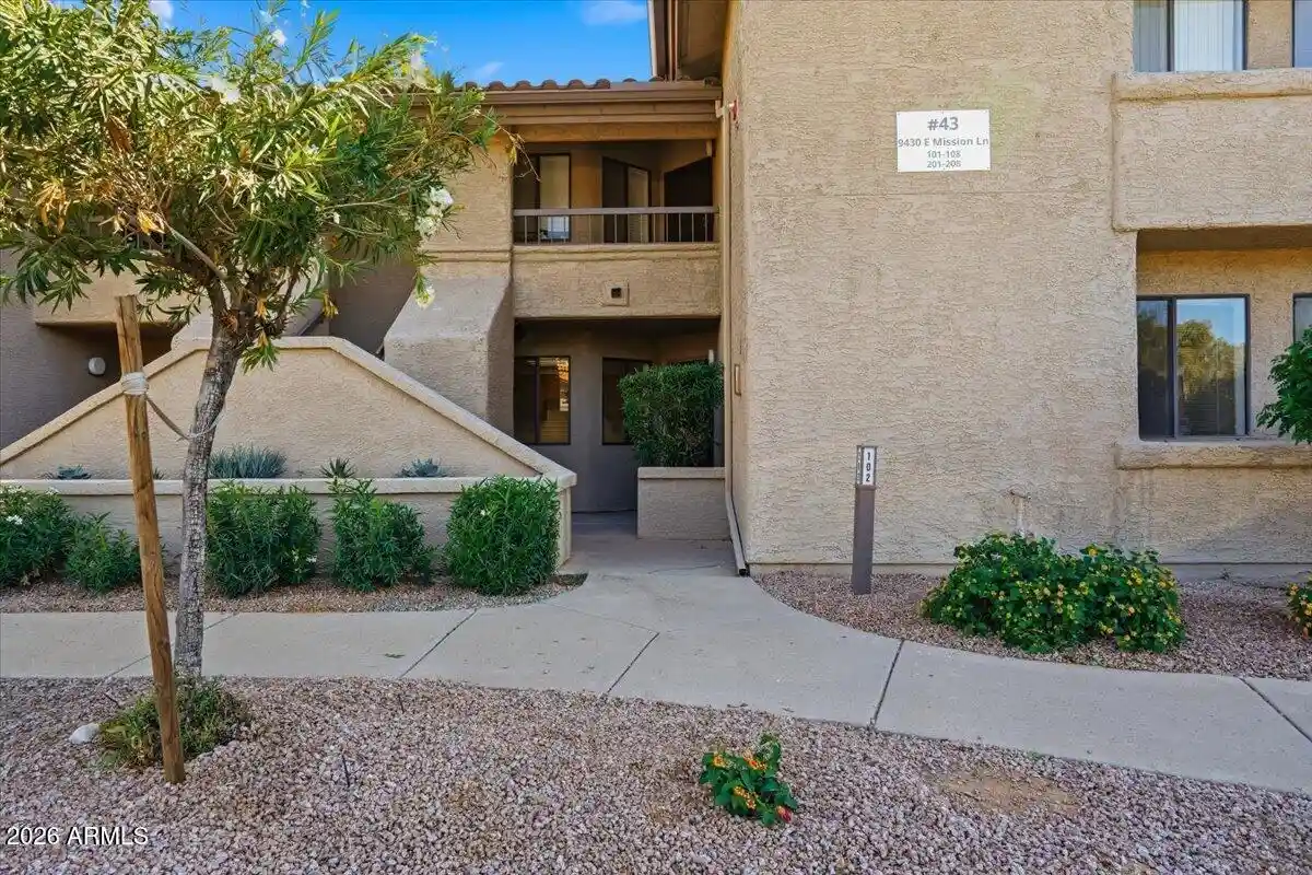 Photo 1 of Condo for sale at 9430 E Mission Ln #102, Scottsdale, AZ 85258 | MLS# 7090856 | Listing updated on 2026-10-27