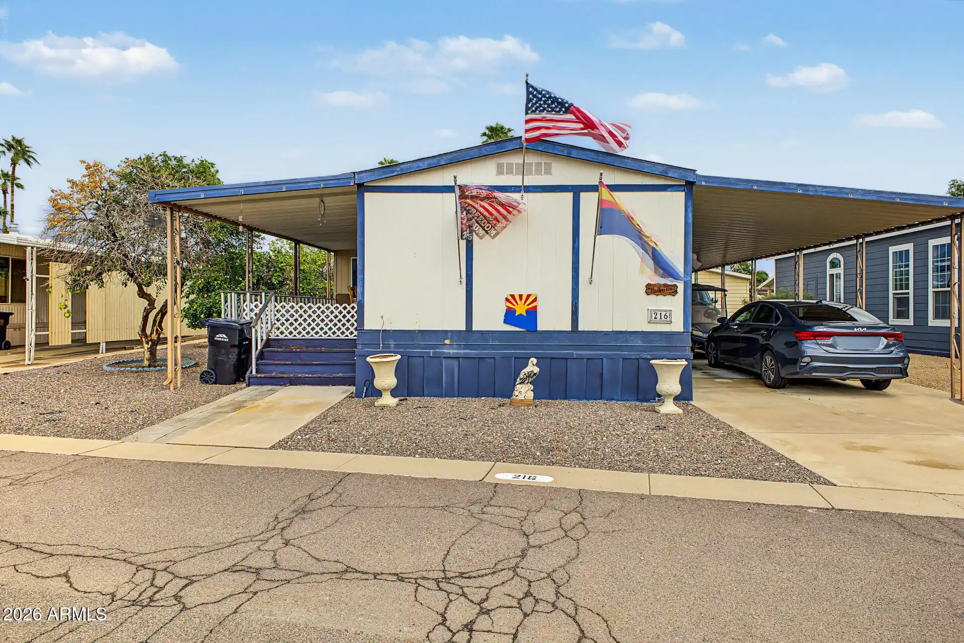 Photo 1 of Manufactured home for sale at 201 S Greenfield Rd #216, Mesa, AZ 85206 | MLS# 7095038 | Listing updated on 2026-10-21