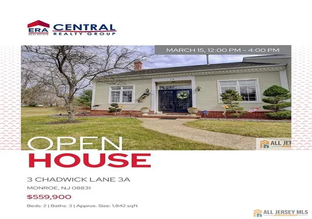 Photo 1 of Townhouse for sale at 3 Chadwick Ln #3A, Monroe Township, NJ 08831 | MLS# 2661431M | Listing updated on 2026-03-25