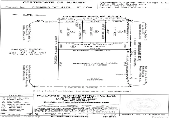 Photo 4 of Land for sale at 0 Irwin Rd, Richmond, MI 48062 | MLS# 20251018591 | Listing updated on 2026-07-20