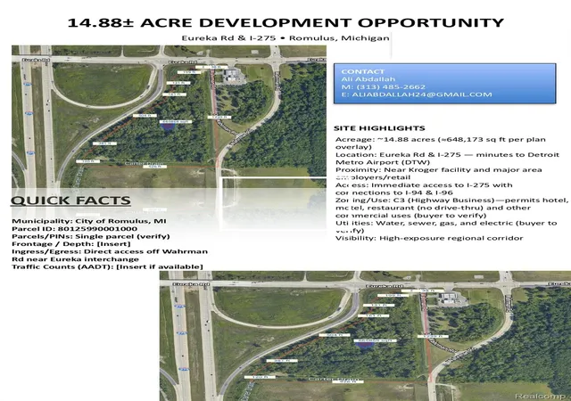 Photo 3 of Land for sale at 0000 Old Wahrman, Romulus, MI 48174 | MLS# 20261026967 | Listing updated on 2026-08-03