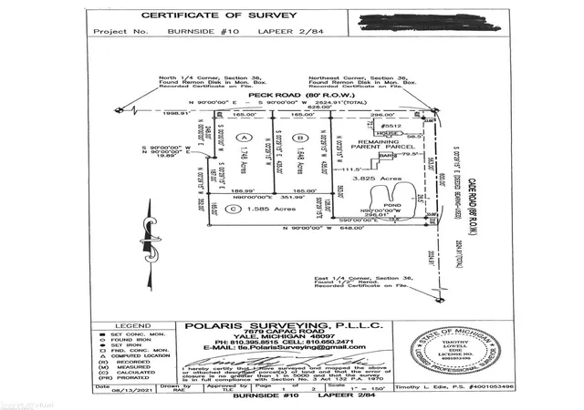 Photo 3 of Land for sale at 0 Peck A Rd, Brown City, MI 48416 | MLS# 58050211303 | Listing updated on 2026-06-13