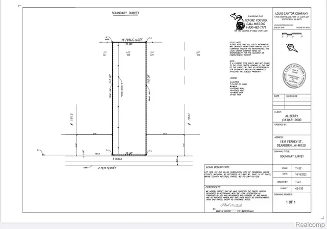 Photo 3 of Land for sale at 1831 Ferney St, Dearborn, MI 48120 | MLS# 20261055407 | Listing updated on 2026-07-17