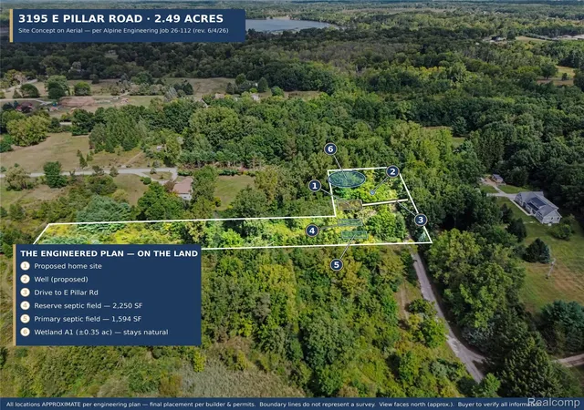 Land for sale at 3195 E Pillar Dr, WebsterTownship_Washtenaw, MI 48189 | MLS# 20261069137