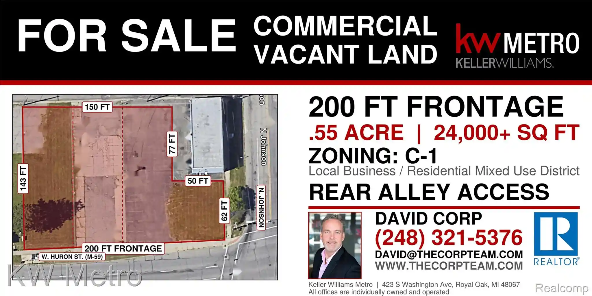 Land for sale at 452 W Huron St, Pontiac, MI 48341 | MLS# 20261081896