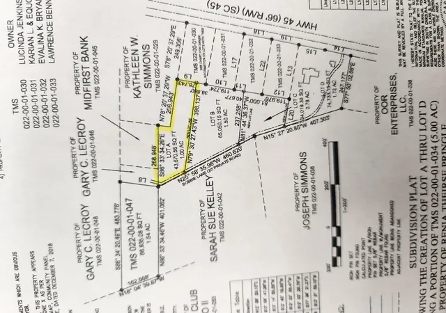 Land for sale at Lot A Bobbie Ln, Pineville, SC 29468 | MLS# 25000006