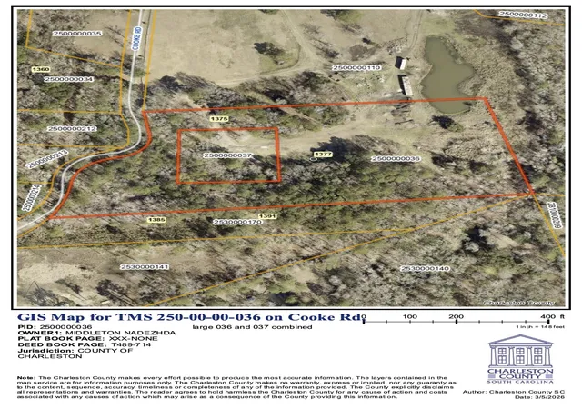 Photo 2 of Land for sale at 1375 Cooke Rd, Johns Island, SC 29455 | MLS# 26020576 | Listing updated on 2026-07-24