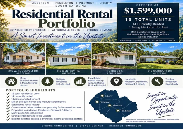 Photo 2 of Single family home for sale at 215, 246 512 4 107,etc W Roosevelt Wentzky Cathcart Cir Etc Dr, Anderson, SC 29626 | MLS# 20306135 | Listing updated on 2026-10-19
