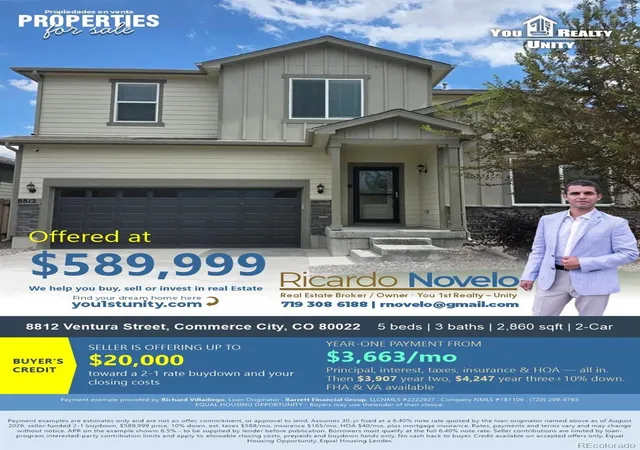 Photo 1 of Single family home for sale at 8812 Ventura St, Commerce City, CO 80022 | MLS# 7384811 | Listing updated on 2026-09-28