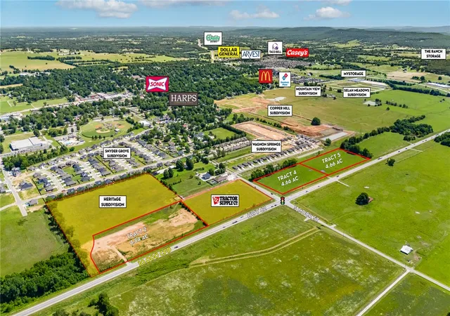Photo 1 of Land for sale at 466 +/  Ac Tract 4 Hwy 62 & S Mock St, Prairie Grove, AR 72753 | MLS# 1279723 | Listing updated on 2026-06-01