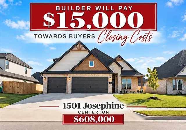 Photo 1 of Single family home for sale at 1501 Josephine Dr, Centerton, AR 72719 | MLS# 1324537 | Listing updated on 2026-10-04