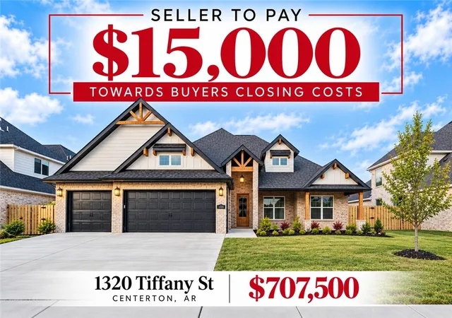 Photo 1 of Single family home for sale at 1320 Tiffany St, Centerton, AR 72719 | MLS# 1331527 | Listing updated on 2026-10-05