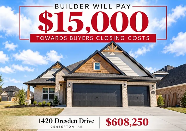 Photo 1 of Single family home for sale at 1420 Dresden Dr, Centerton, AR 72719 | MLS# 1335715 | Listing updated on 2026-10-04