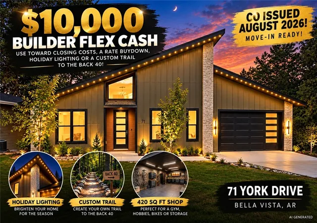 Photo 1 of Single family home for sale at 71 York Dr, Bella Vista, AR 72714 | MLS# 1343950 | Listing updated on 2026-10-11