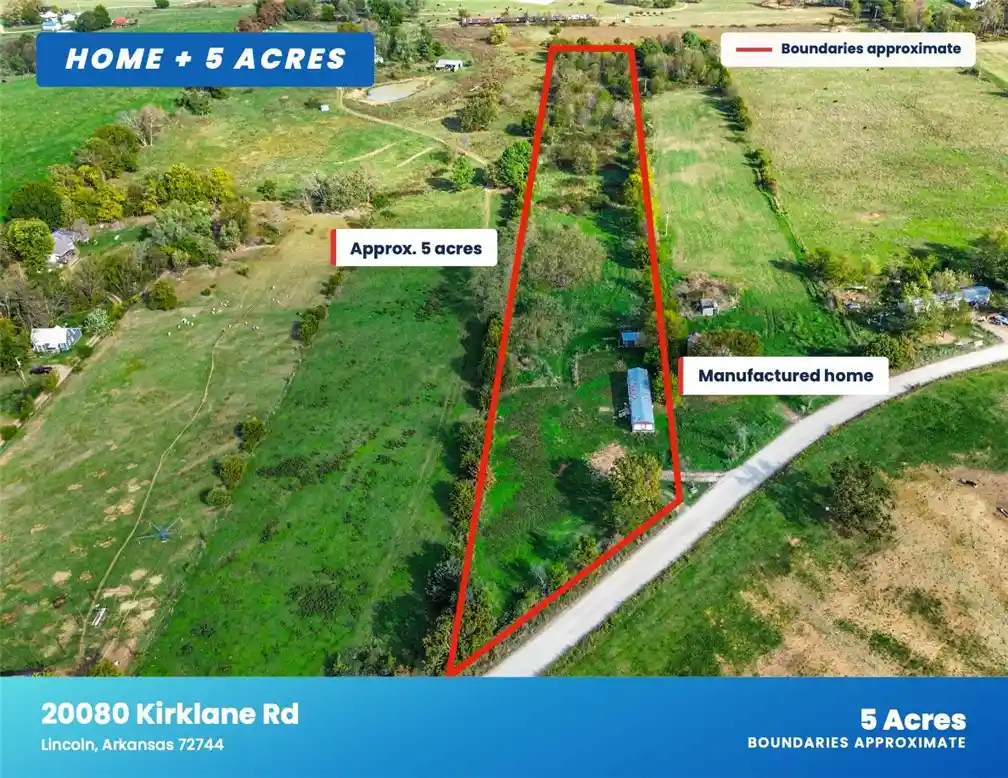 Photo 1 of Manufactured home for sale at 20080 Kirklane Rd, Lincoln, AR 72744 | MLS# 1366384 | Listing updated on 2026-10-28