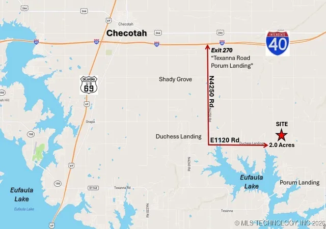 Photo 3 of Land for sale at 59 E 1120 Road, Checotah, OK 74426 | MLS# 2602554 | Listing updated on 2026-08-20
