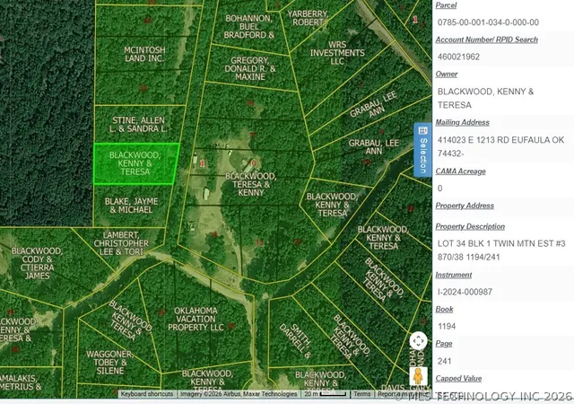 Photo 4 of Land for sale at 34 Holiday Ln, Eufaula, OK 74432 | MLS# 2614661 | Listing updated on 2026-08-24