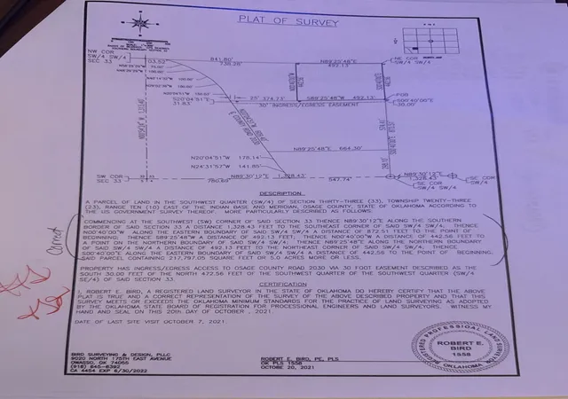 Photo 3 of Land for sale at 8296 2130 Road, Hominy, OK 74035 | MLS# 2632300 | Listing updated on 2026-09-01