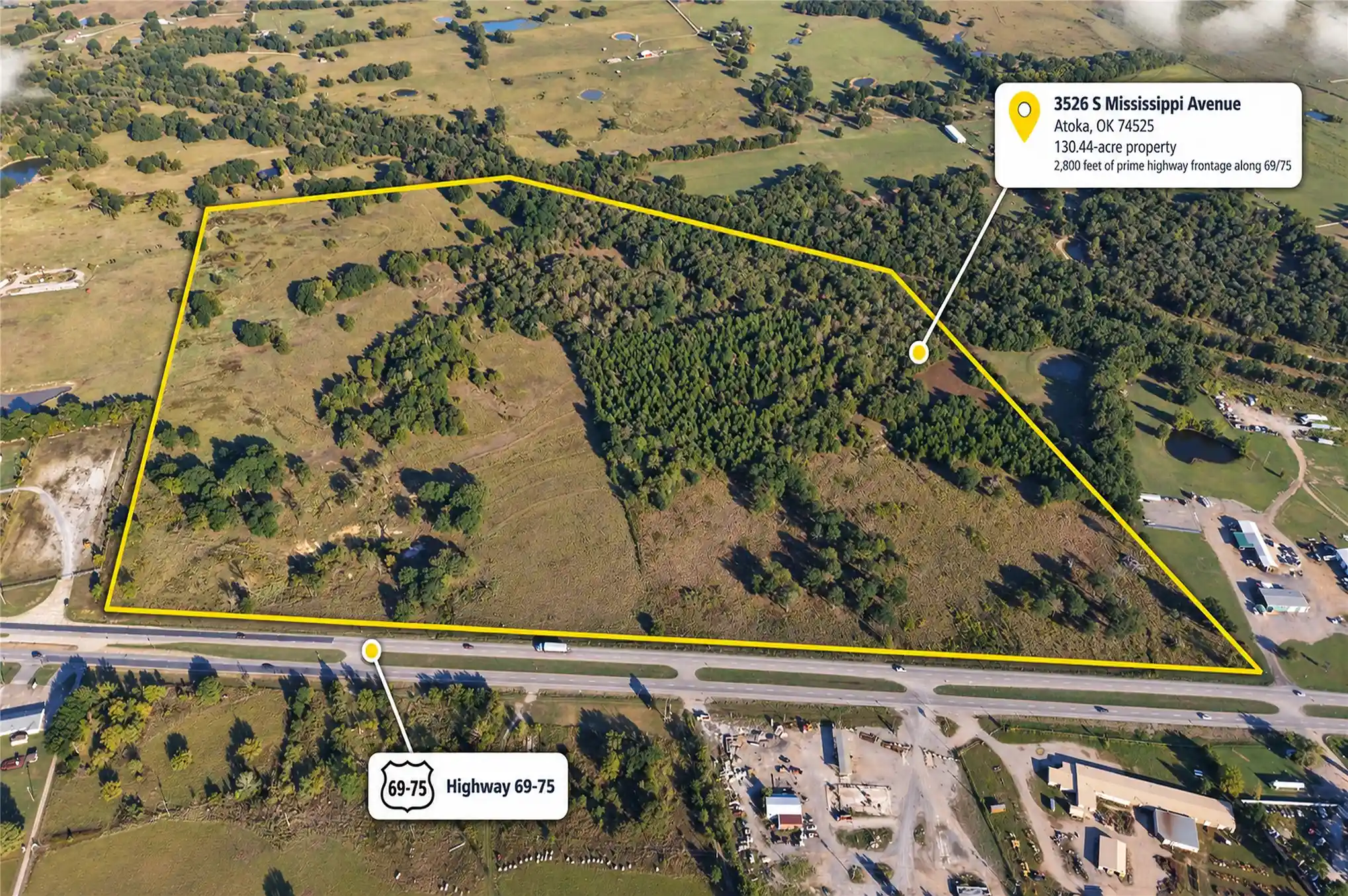 Photo 1 of Land for sale at 3526 S Mississippi Ave, Atoka, OK 74525 | MLS# 2634306 | Listing updated on 2026-10-13