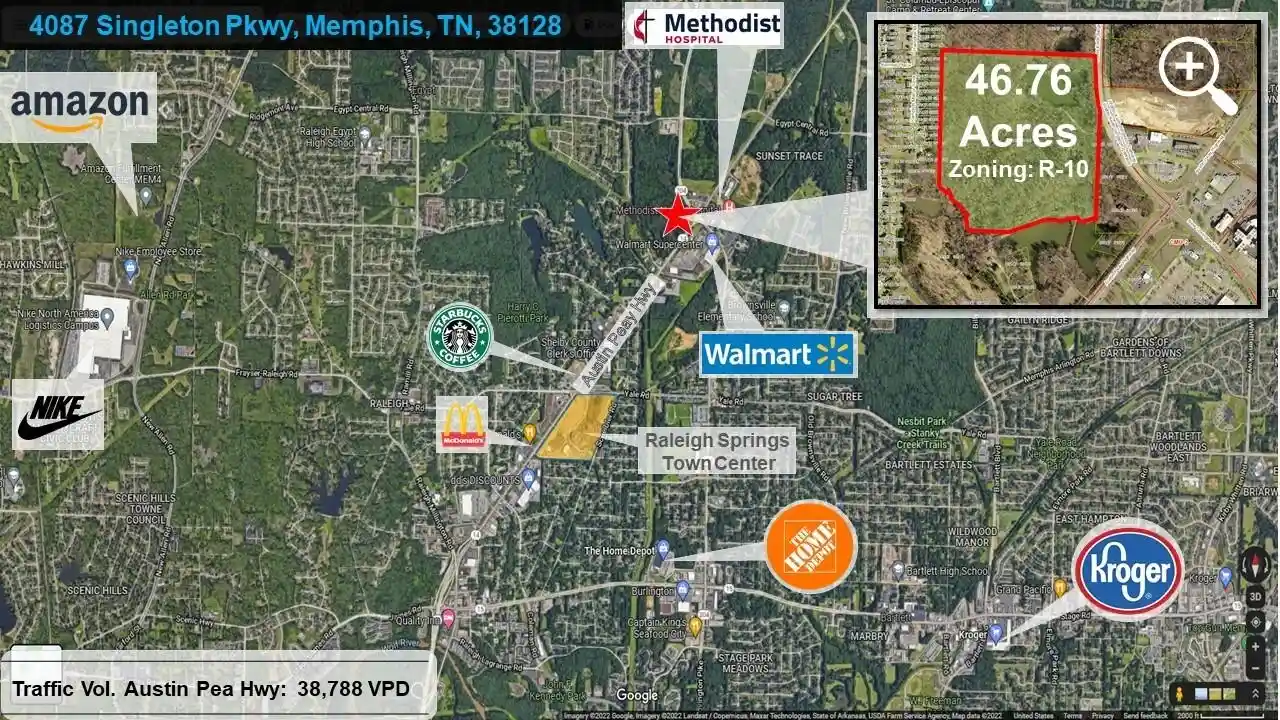 Photo 3 of Land for sale at 4087 Singleton Pky, Memphis, TN 38128 | MLS# 10196044 | Listing updated on 2026-07-09