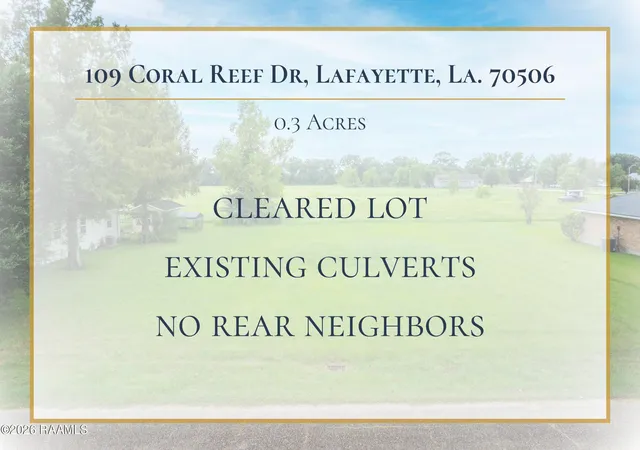 Photo 2 of Sale Pending at 109 Coral Reef Dr, Lafayette, LA 70506 | MLS# 2600007973 | Listing updated on 2026-08-28