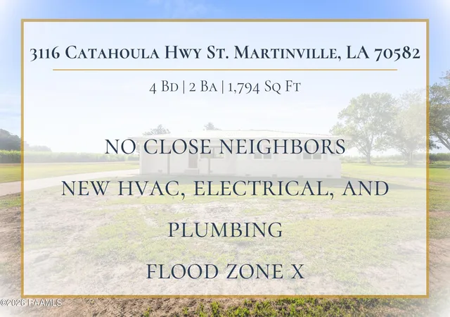 Photo 2 of Sale Pending at 3116 Catahoula Hwy, Saint Martinville, LA 70582 | MLS# 2600008170 | Listing updated on 2026-09-10