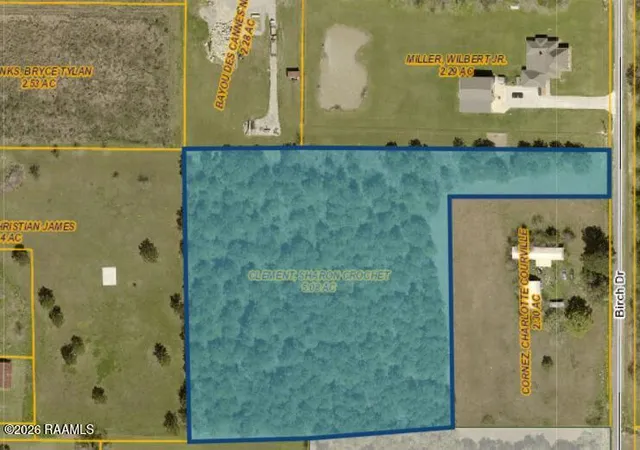 Photo 2 of Land for sale at Tract C Birch Dr, Iota, LA 70543 | MLS# 2600006975 | Listing updated on 2026-07-29