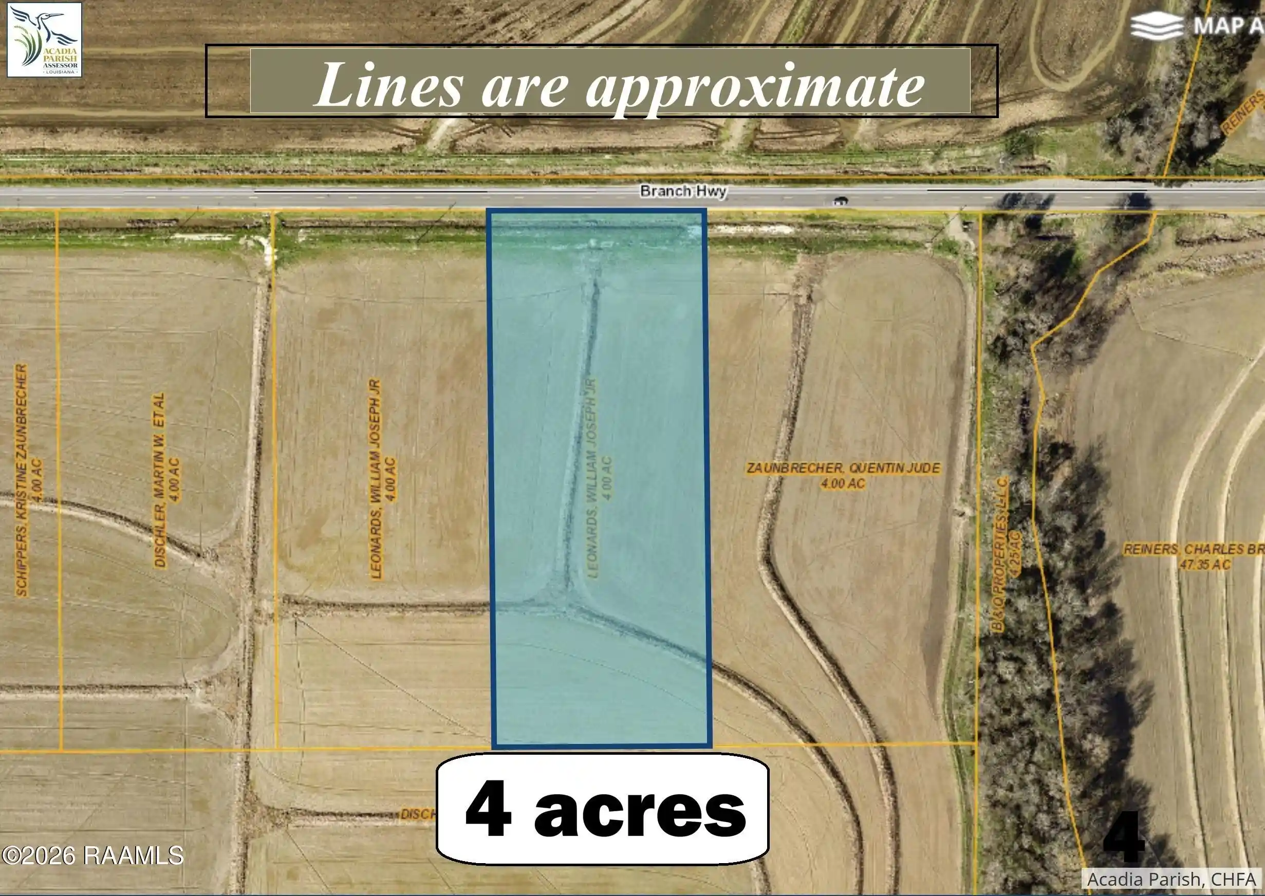 Photo 1 of Land for sale at 0 Branch Hwy #9, Branch, LA 70516 | MLS# 2600009560 | Listing updated on 2026-10-14