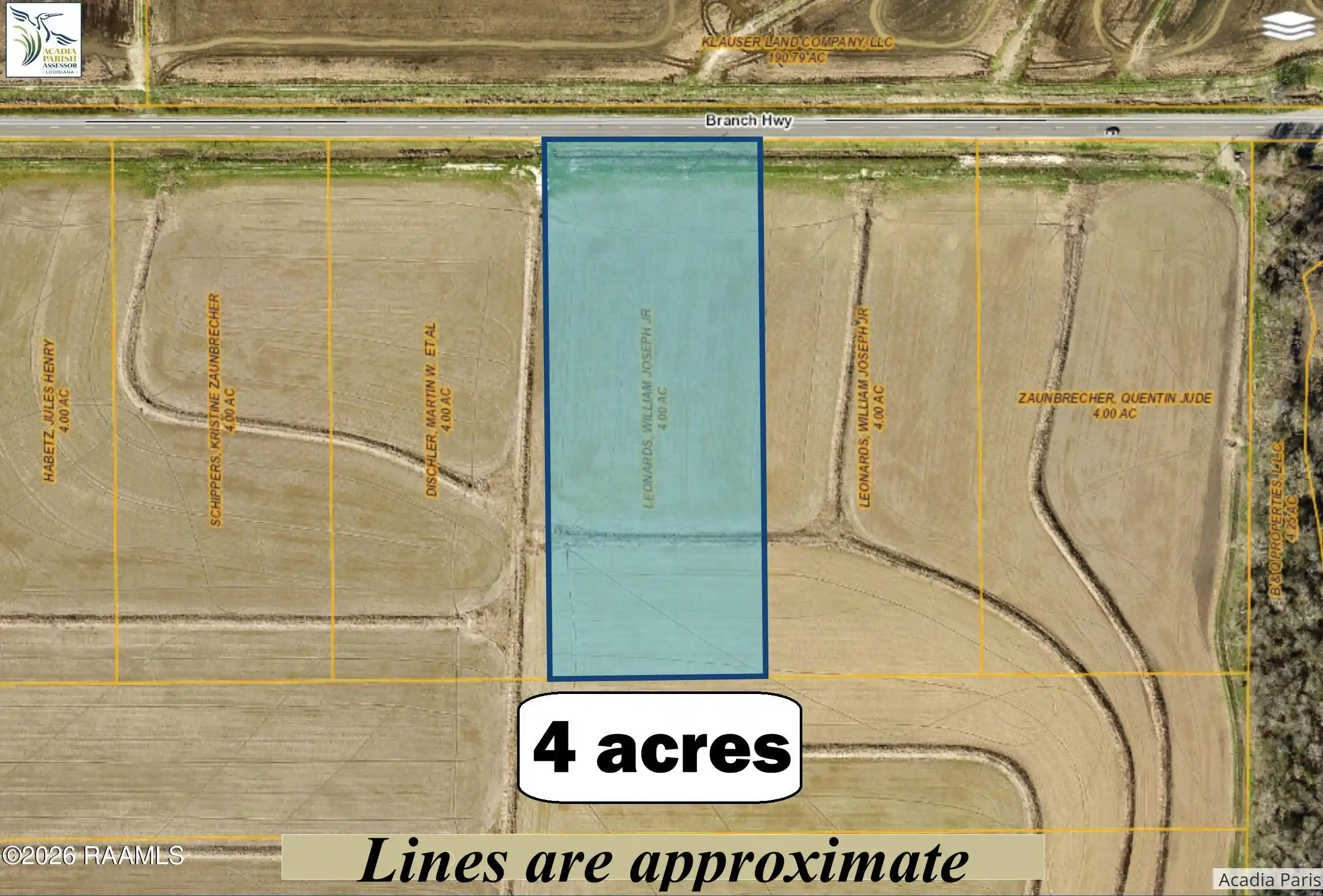 Photo 1 of Land for sale at 00 Branch Hwy #8, Branch, LA 70516 | MLS# 2600009559 | Listing updated on 2026-10-14