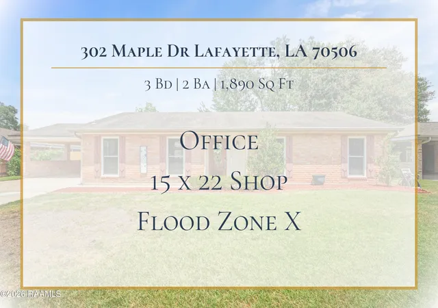 Photo 2 of Single family home for sale at 302 Maple Dr, Lafayette, LA 70506 | MLS# 2600007234 | Listing updated on 2026-09-10
