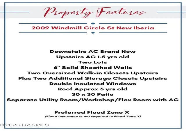 Photo 2 of Single family home for sale at 2009 Windmill Cir, New Iberia, LA 70563 | MLS# 2600007300 | Listing updated on 2026-09-10