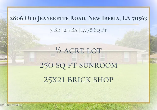 Homes for sale in New Iberia, LA | 2806 Old Jeanerette Rd, New Iberia, LA 70563 | MLS# 2600006230