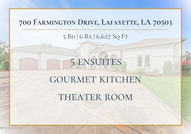 Photo 2 of Single family home for sale at 700 Farmington Dr, Lafayette, LA 70503 | MLS# 2600004645 | Listing updated on 2026-09-21