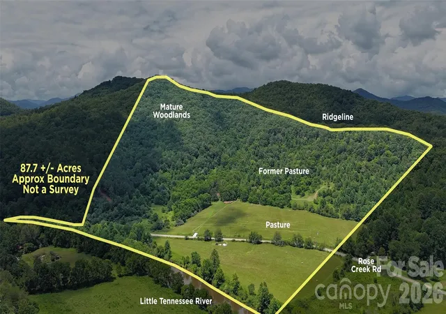 Photo 1 of Land for sale at 4136 Rose Crk Rd, Franklin, NC 28734 | MLS# 4255304 | Listing updated on 2026-07-23