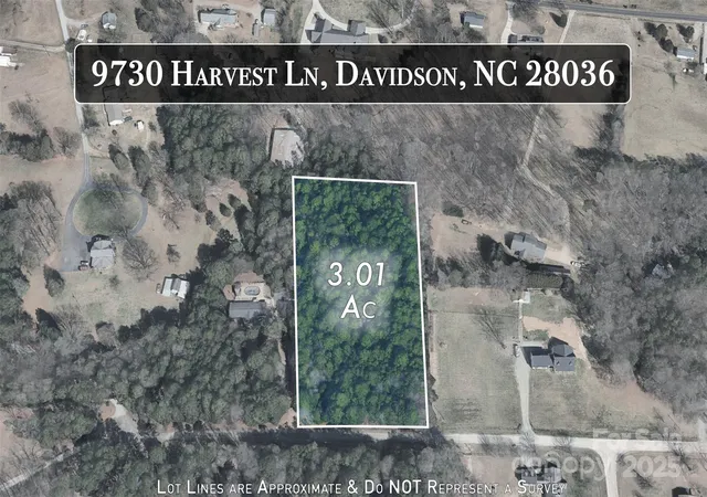 Photo 3 of Land for sale at 9730 Harvest Ln, Davidson, NC 28036 | MLS# 4317649 | Listing updated on 2026-04-28